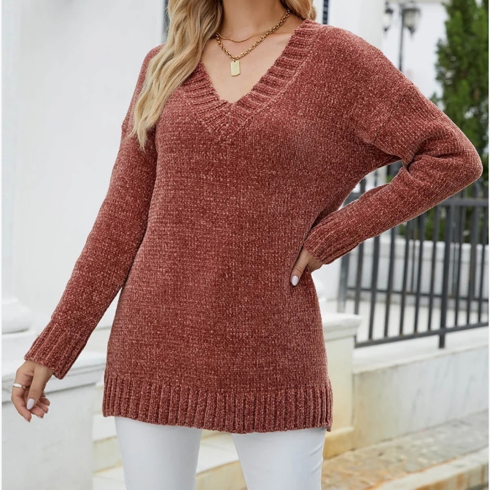 Express Women's oversized boxy Cowl Neck Sweater in Rich Burgundy